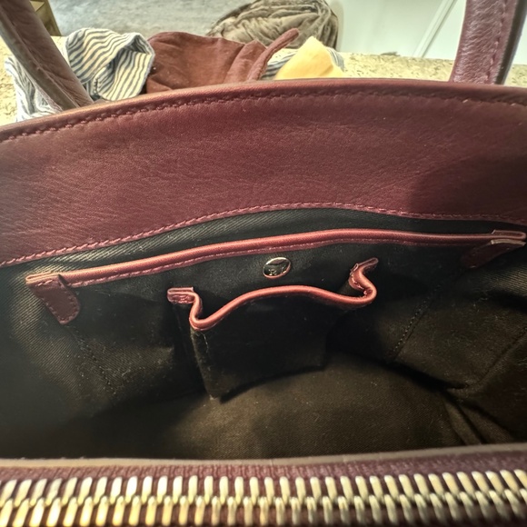 Ralph Lauren Small Ricky Leather Top Handle Bag - Bordeaux - Picture 7 of 11